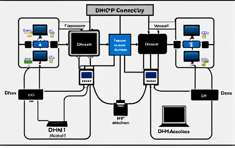 **
A visually engaging representation of DHCP in action within a typical home network setting. Include a router, laptop, smartphone, and smart TV, each automatically receiving IP addresses from the DHCP server (integrated within the router). Showcase the automatic assignment of IP addresses, subnet masks, default gateways, and DNS server addresses, emphasizing the seamless connectivity it provides. The style should be modern and clean, akin to a tech company's explainer diagram.
**