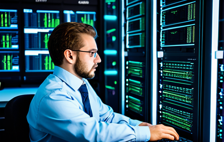 네트워크 패킷 분석 도구 - Wireshark in Action**

"A network security analyst, professional attire, fully clothed, sitting at a...