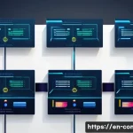 Home 14 분산 데이터베이스 설계 - A detailed digital illustration of a modern distributed database architecture showing horizontal par...