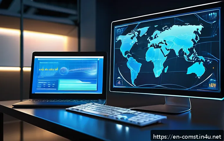 운영체제 OS  원리 - A highly detailed digital art scene of a modern computer multitasking environment, showing multiple ...